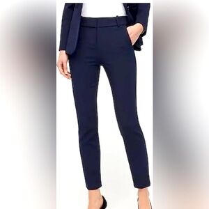 J Crew Cameron Women's Navy High Rise Straight Fit Ankle Pants